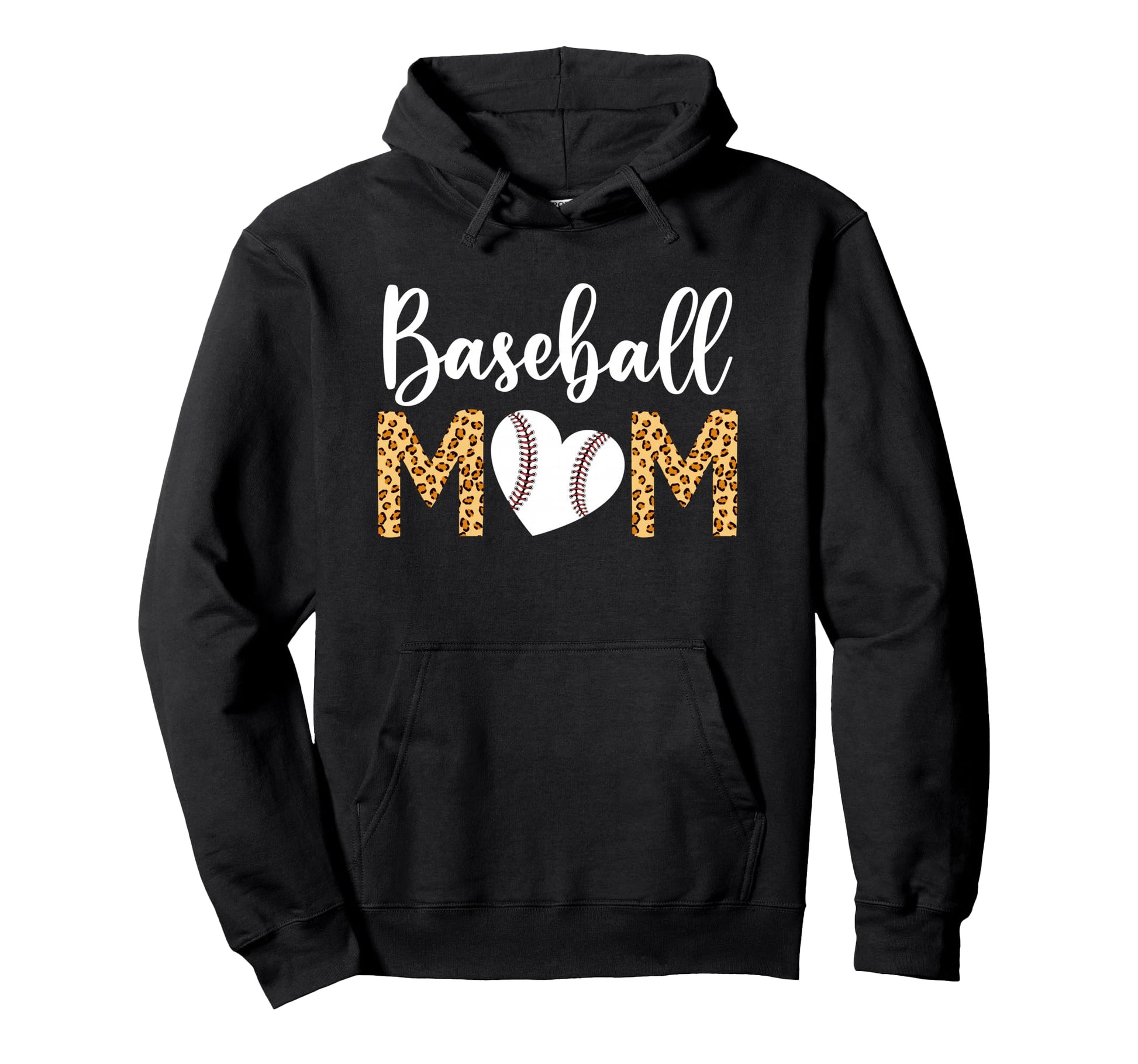 Baseball Mom Mothers Day Leopard Hoodie - Custom Art Print for Adults - T-Shirt, Sweatshirt, Hoodie