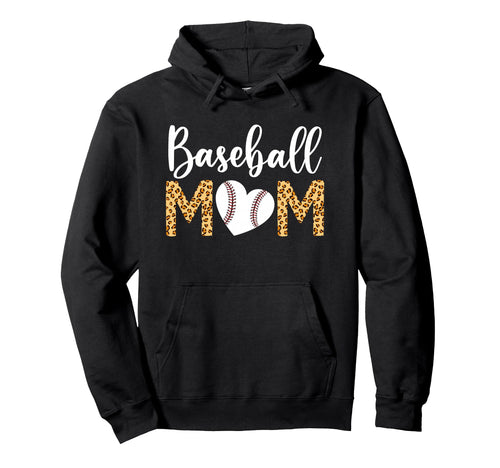 Baseball Mom Mothers Day Leopard Hoodie - Custom Art Print for Adults - T-Shirt, Sweatshirt, Hoodie