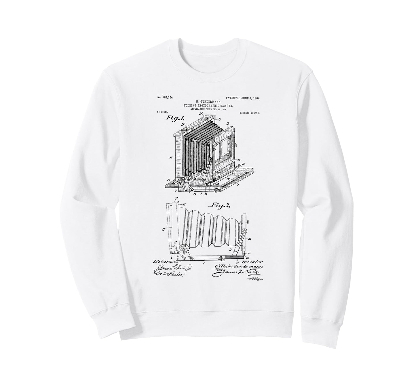 Box Camera Patent Blueprint Sweatshirt - Fun Novelty Design Men Women - T-Shirt, Sweatshirt, Hoodie