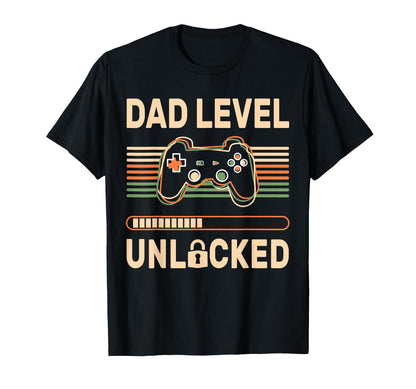 Dad Level Unlocked 2025 Video Gamer Daddy T-Shirt - Novelty Apparel Unisex - T-Shirt, Sweatshirt, Hoodie