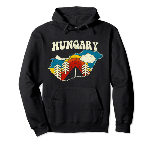 Hungary Hungarian Country Rainbow Hoodie - Fun Novelty Design for Adults - T-Shirt, Sweatshirt, Hoodie