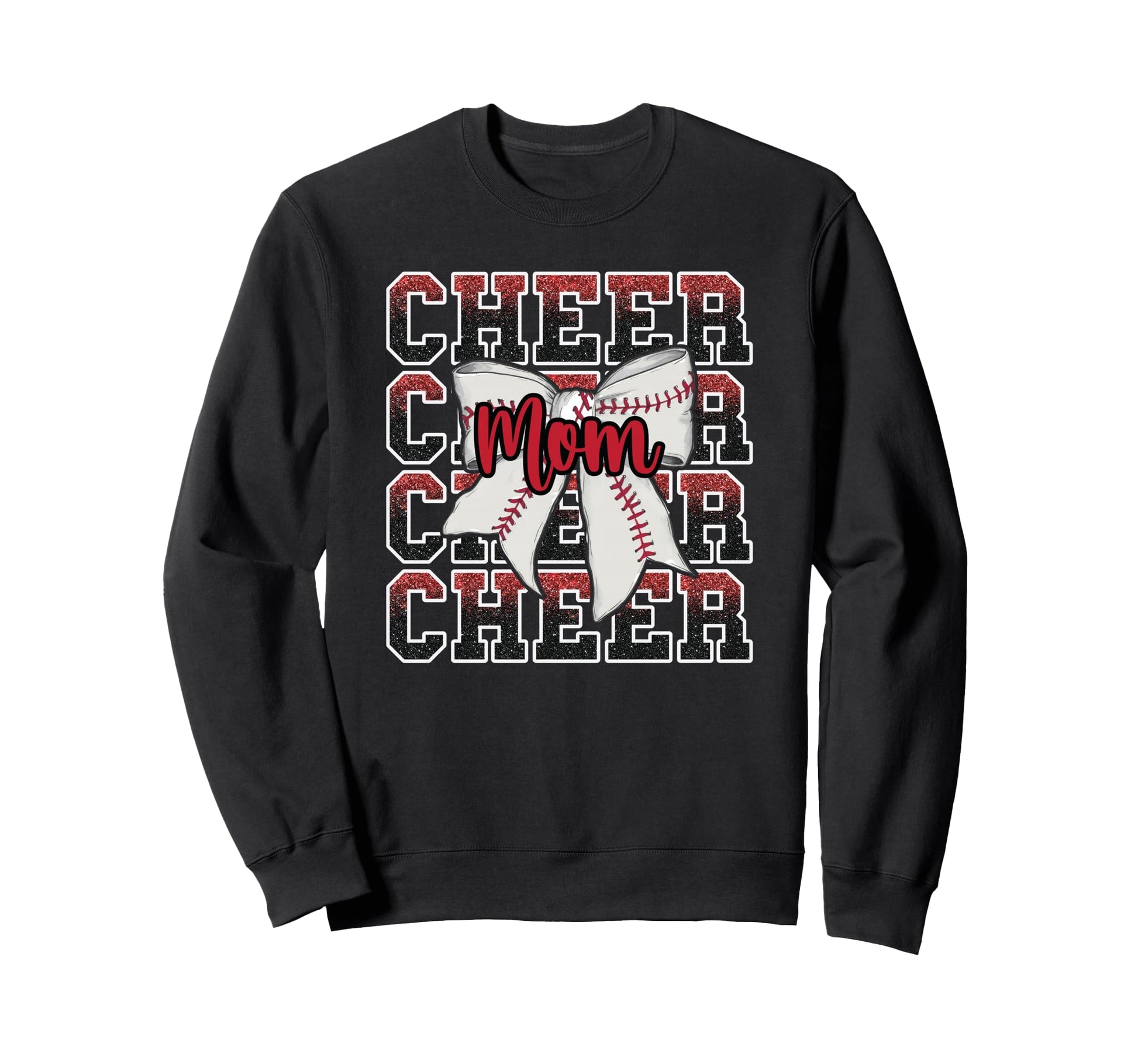 Proud Cheer Mom Coquette Bow Sweatshirt - Custom Art Print for Adults - T-Shirt, Sweatshirt, Hoodie