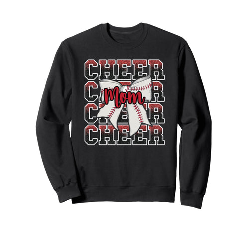 Proud Cheer Mom Coquette Bow Sweatshirt - Custom Art Print for Adults - T-Shirt, Sweatshirt, Hoodie