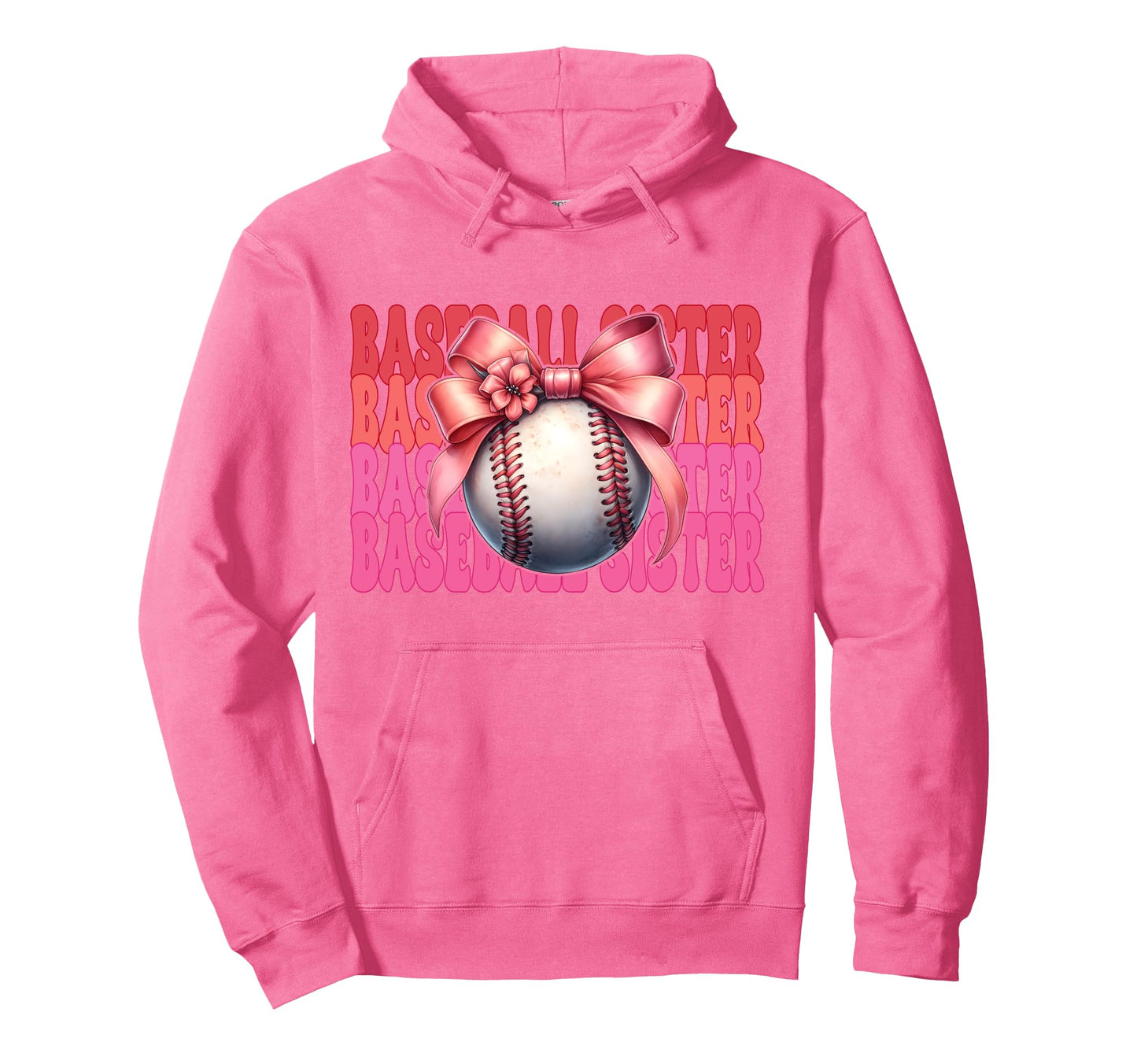 Baseball Sister Baseball Coquette Hoodie - Fun Novelty Design for Adults - T-Shirt, Sweatshirt, Hoodie