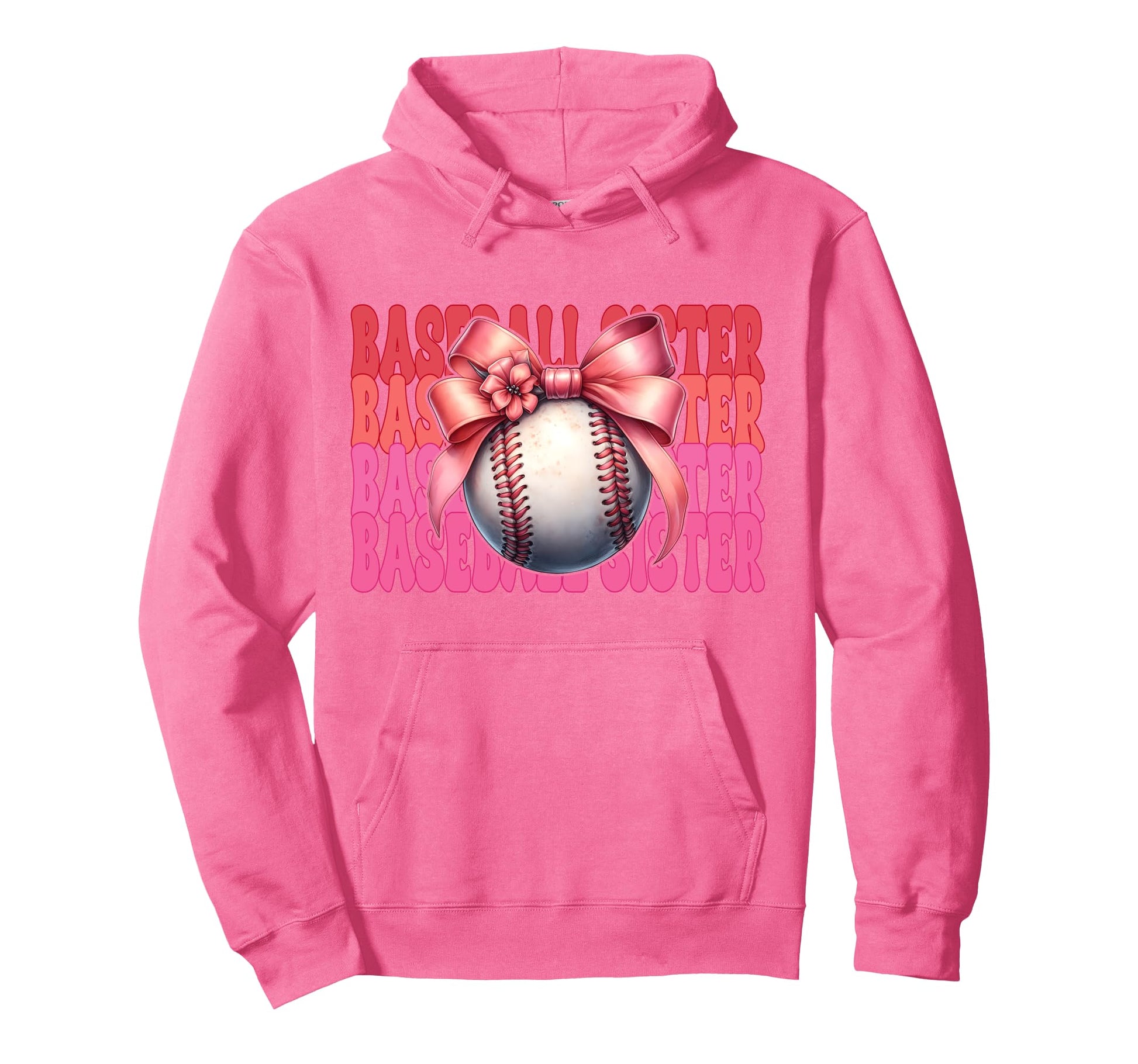 Baseball Sister Baseball Coquette Hoodie - Fun Novelty Design for Adults - T-Shirt, Sweatshirt, Hoodie
