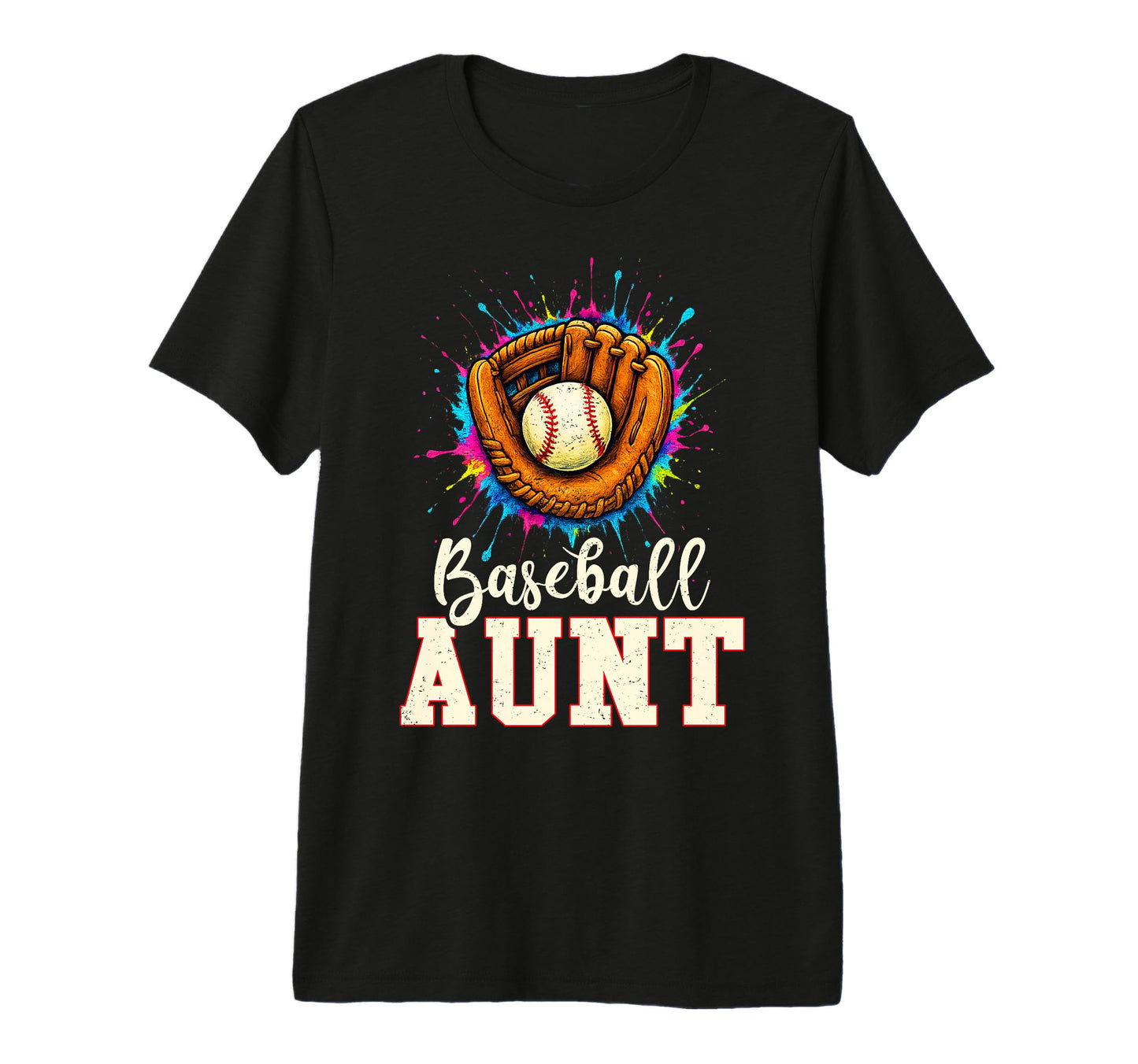 Baseball Aunt Baseball Player Colorful T-Shirt - Unique Graphic for Adults - T-Shirt, Sweatshirt, Hoodie