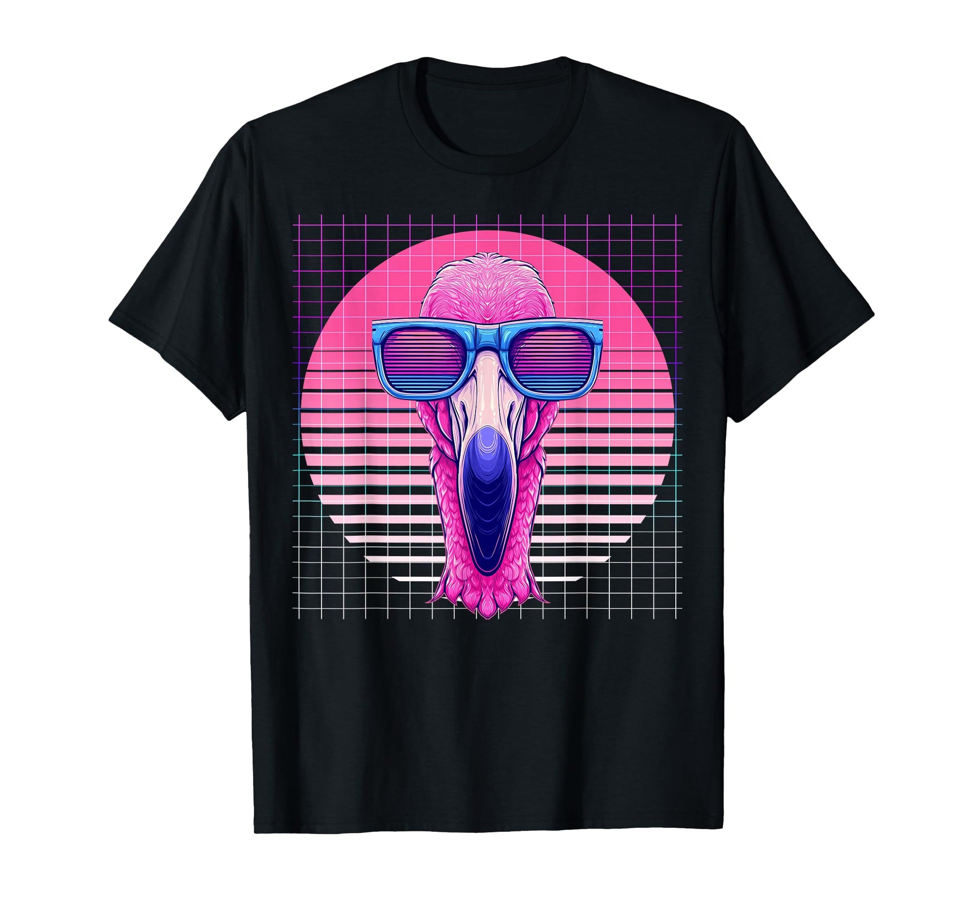 Flamingo Sunglasses Animal Vaporwave T-Shirt - Fun Novelty Design Unisex - T-Shirt, Sweatshirt, Hoodie