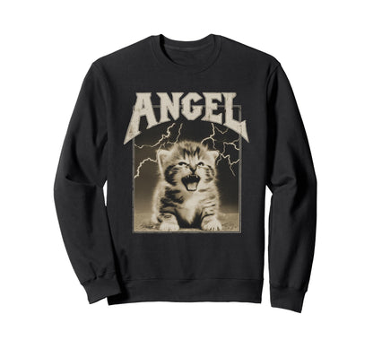 Y2K Cat Silly Angel 90S 2000S Grunge Sweatshirt - Trendy Graphic for Adults - T-Shirt, Sweatshirt, Hoodie