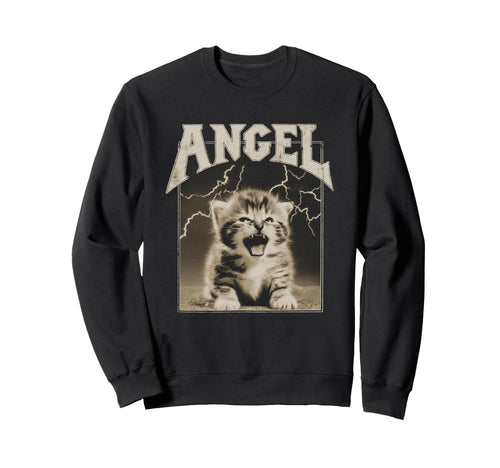 Y2K Cat Silly Angel 90S 2000S Grunge Sweatshirt - Trendy Graphic for Adults - T-Shirt, Sweatshirt, Hoodie