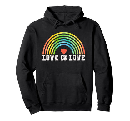 Love Is Love Rainbow Pride Lgbtq Hoodie - Minimalist Print Unisex - T-Shirt, Sweatshirt, Hoodie