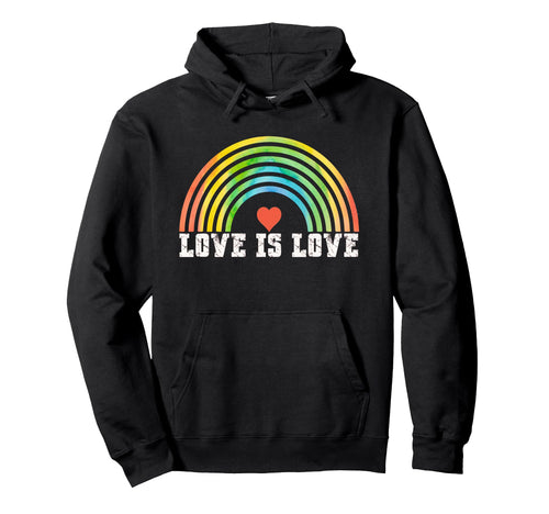 Love Is Love Rainbow Pride Lgbtq Hoodie - Minimalist Print Unisex - T-Shirt, Sweatshirt, Hoodie