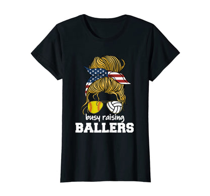 Womens Softball And Volleyball Mom Busy T-Shirt - Streetwear Style Unisex - T-Shirt, Sweatshirt, Hoodie