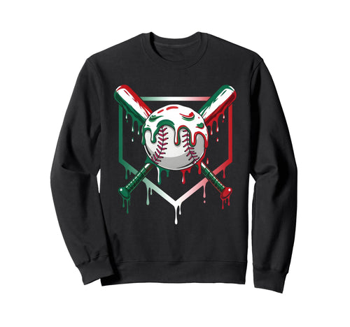 Baseball Drip Ice Cream Drip Baseball Sweatshirt - Unique Graphic Unisex - T-Shirt, Sweatshirt, Hoodie