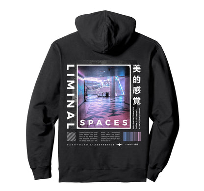 Liminal Spaces Backprint Vaporwave Hoodie - Casual Everyday Wear Men Women - T-Shirt, Sweatshirt, Hoodie