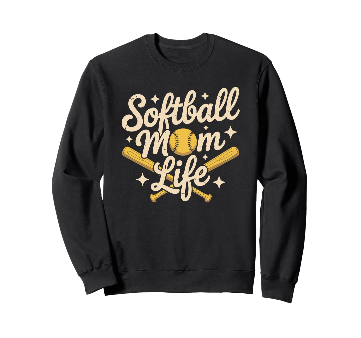 Softball Mom Life Baseball Sports Sweatshirt - Trendy Graphic for Adults - T-Shirt, Sweatshirt, Hoodie