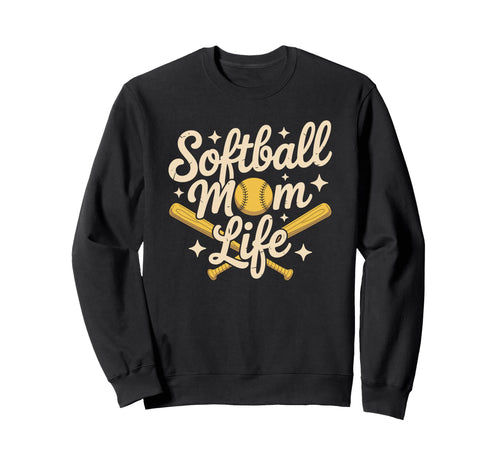 Softball Mom Life Baseball Sports Sweatshirt - Trendy Graphic for Adults - T-Shirt, Sweatshirt, Hoodie