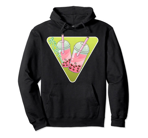 Vaporwave Aesthetic Strawberry Boba Tea Hoodie - Minimalist Print Unisex - T-Shirt, Sweatshirt, Hoodie