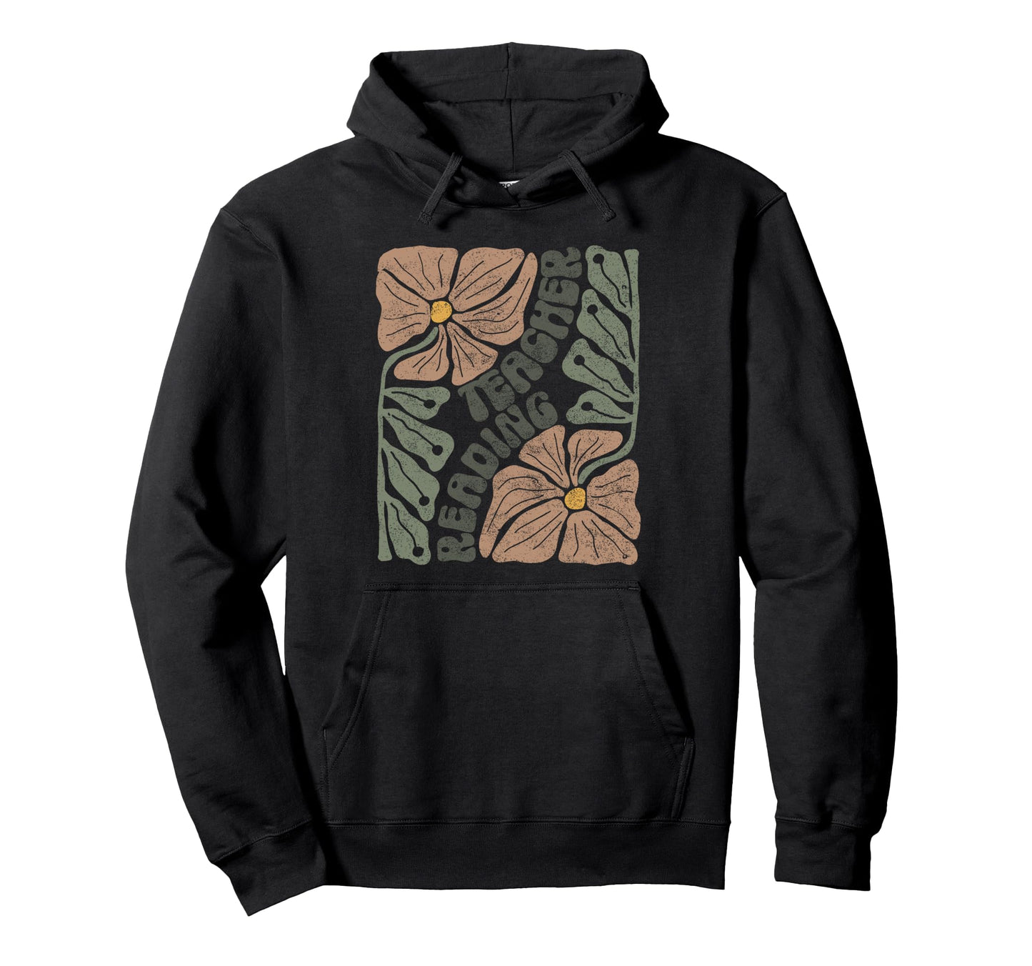 Boho Floral Reading Teacher Reading Hoodie - Aesthetic Graphic Men Women - T-Shirt, Sweatshirt, Hoodie