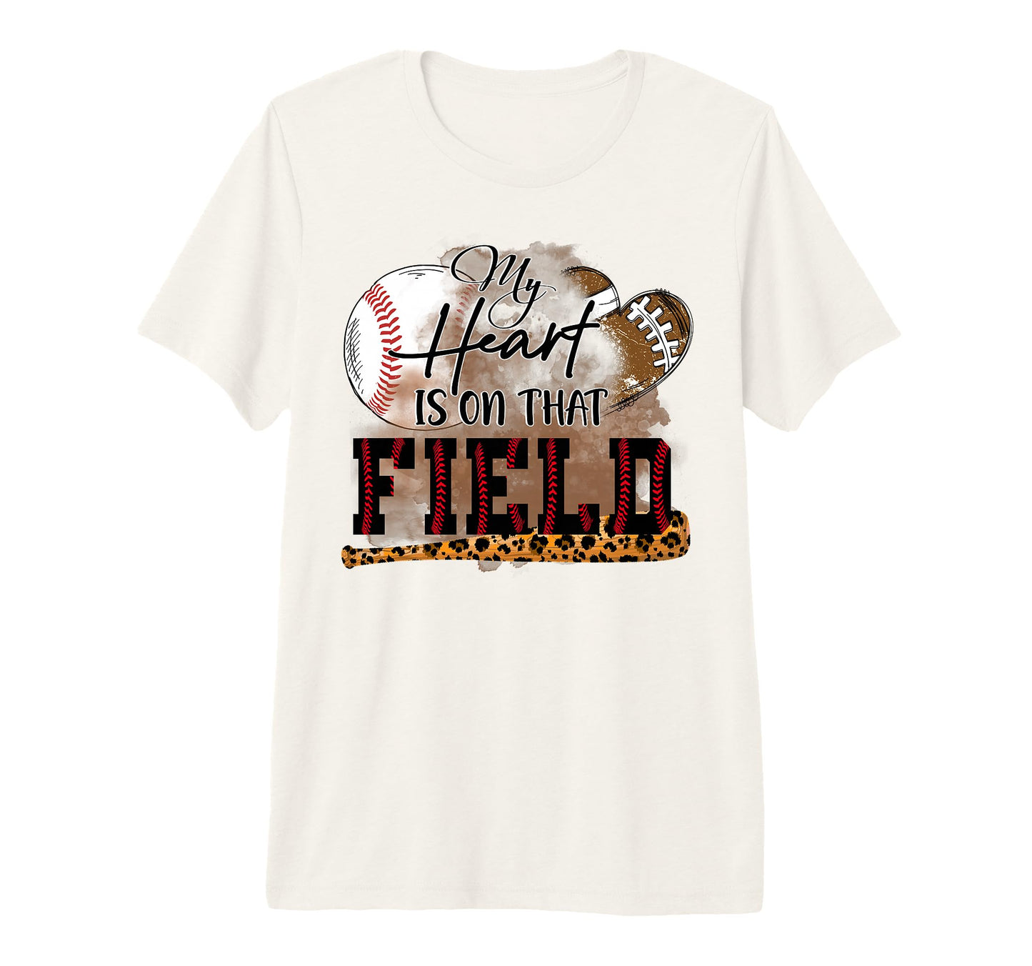 My Heart Is Field Baseball Mom Sport T-Shirt - Minimalist Print for Adults - T-Shirt, Sweatshirt, Hoodie