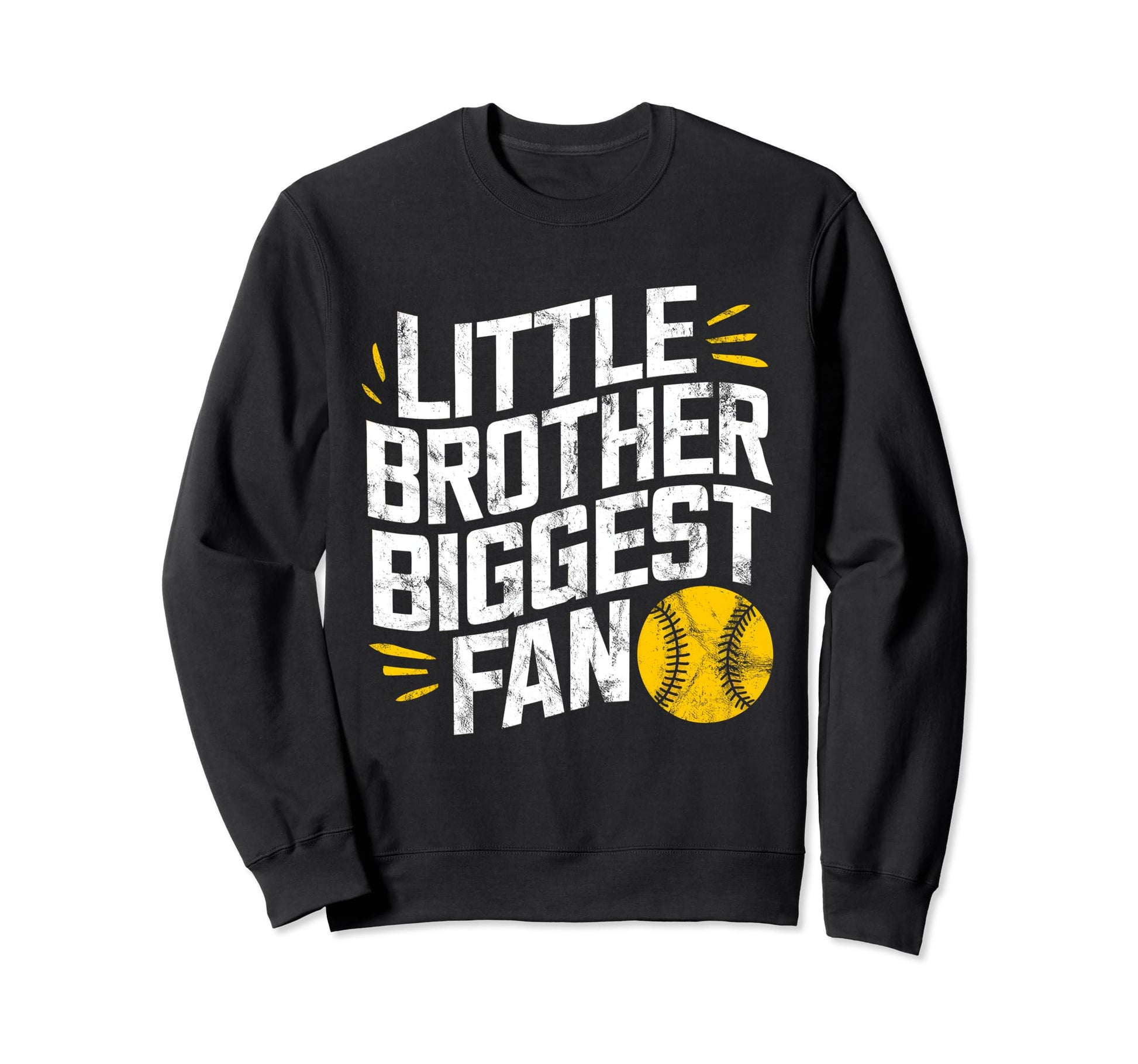 Little Brother Biggest Fan Softball Sweatshirt - Graphic Print Men Women - T-Shirt, Sweatshirt, Hoodie