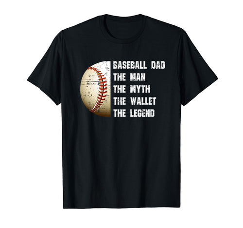 Baseball Dad Myth Wallet Fathers Day T-Shirt - Custom Art Print Men Women - T-Shirt, Sweatshirt, Hoodie