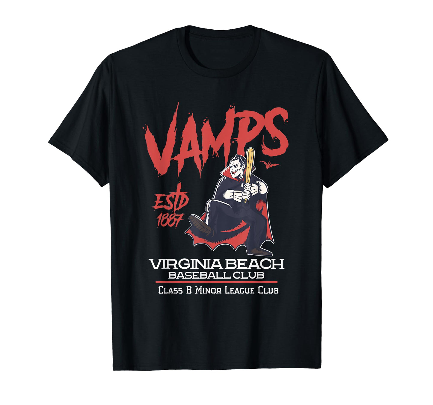 Virginia Beach Vamps Minor League T-Shirt - Custom Art Print Unisex - T-Shirt, Sweatshirt, Hoodie