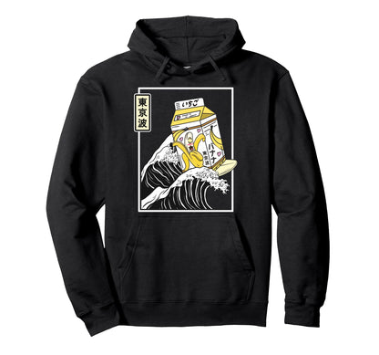 Banana Milk Carton Surfing Kanagawa Hoodie - Fun Novelty Design Unisex - T-Shirt, Sweatshirt, Hoodie