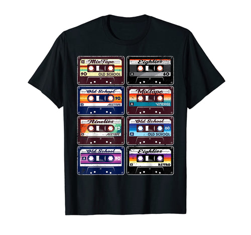 Cassette Tapes Old School Hip Hop Gift T-Shirt - Novelty Apparel Men Women - T-Shirt, Sweatshirt, Hoodie