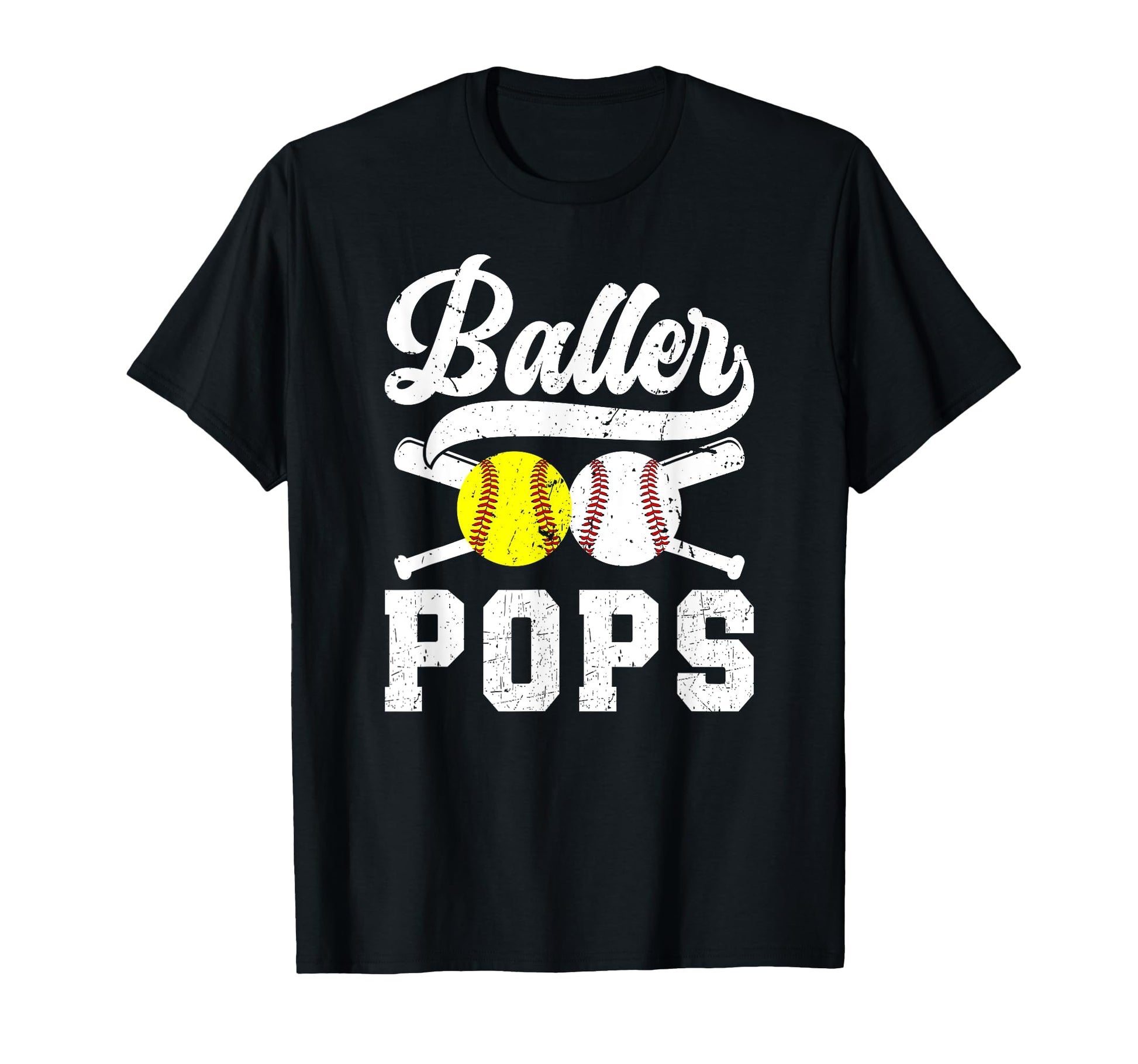 Baller Pops Proud Softball Baseball T-Shirt - Casual Everyday Wear Unisex - T-Shirt, Sweatshirt, Hoodie