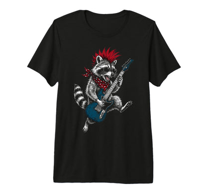 Funny Raccoon Playing Guitar Usa T-Shirt - Graphic Print Men Women - T-Shirt, Sweatshirt, Hoodie