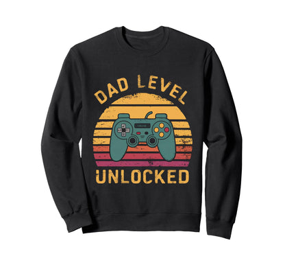 Dad Level Unlocked Funny New Dad Sweatshirt - Custom Art Print for Adults - T-Shirt, Sweatshirt, Hoodie