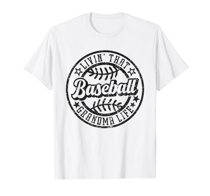 Livin That Baseball Grandma Life T-Shirt - Aesthetic Graphic for Adults - T-Shirt, Sweatshirt, Hoodie