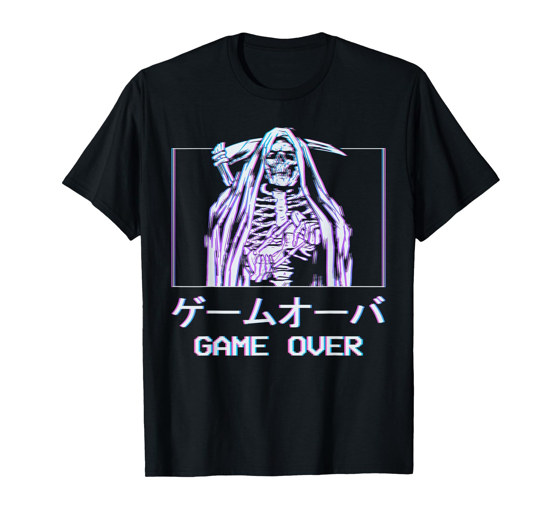 Skeleton Grim Reaper Game Over T-Shirt - Aesthetic Graphic Unisex - T-Shirt, Sweatshirt, Hoodie