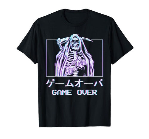 Skeleton Grim Reaper Game Over T-Shirt - Aesthetic Graphic Unisex - T-Shirt, Sweatshirt, Hoodie