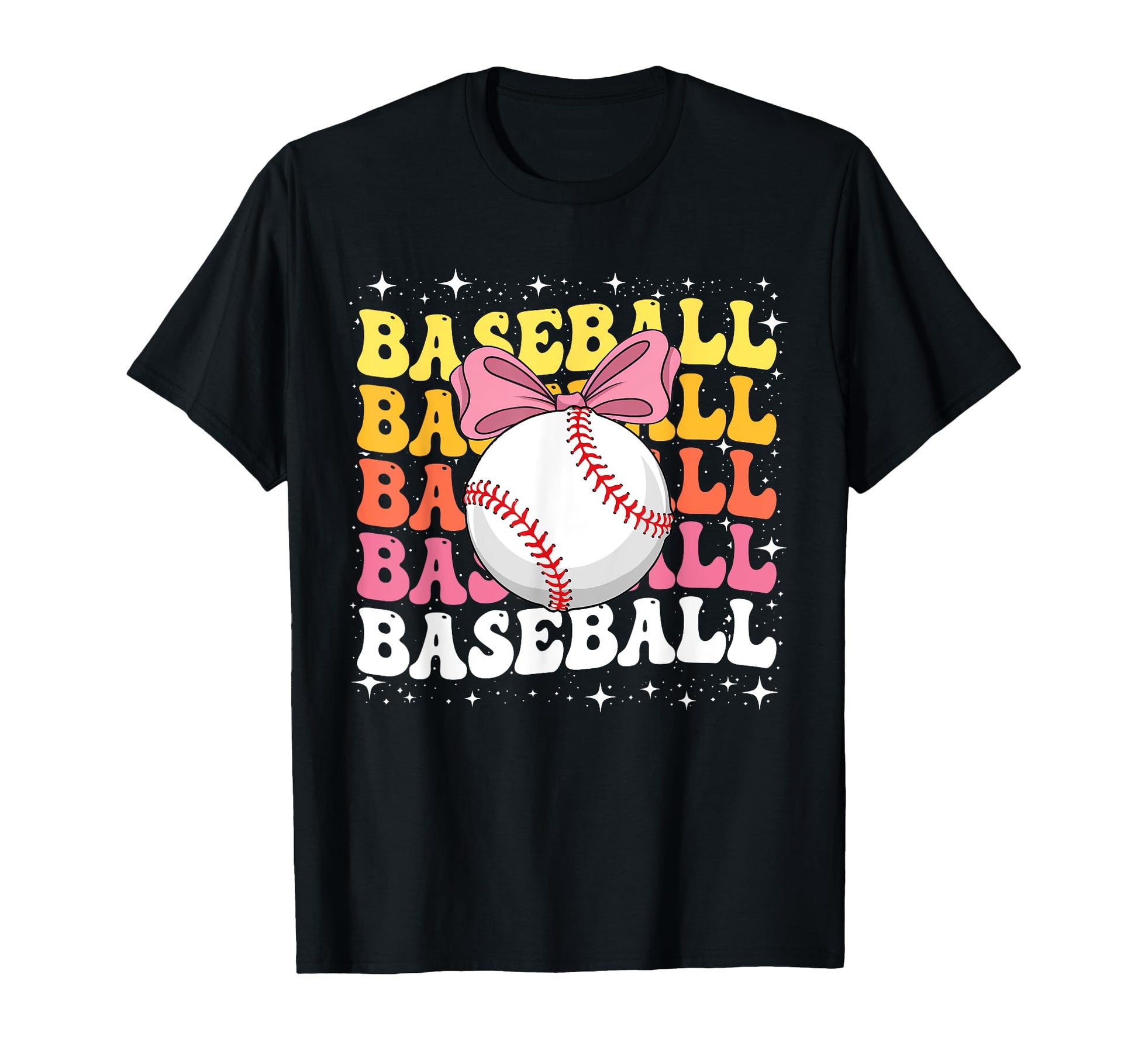 Groovy Baseball Coquette Bow T-Shirt - Streetwear Style for Adults - T-Shirt, Sweatshirt, Hoodie