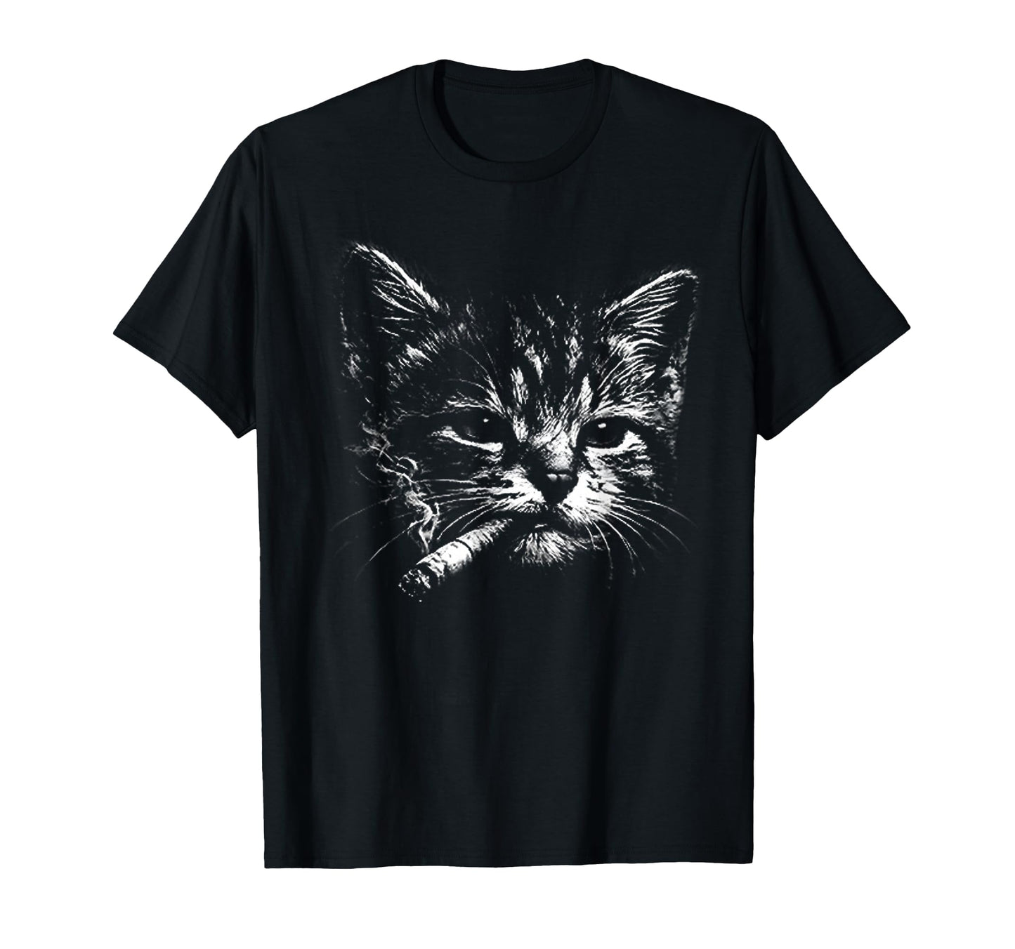 Cigarette Kitten Funny Grunge Y2K T-Shirt - Custom Art Print Men Women - T-Shirt, Sweatshirt, Hoodie