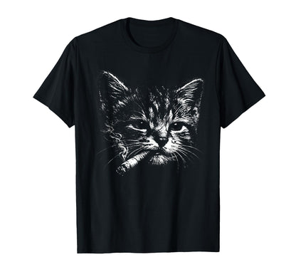 Cigarette Kitten Funny Grunge Y2K T-Shirt - Custom Art Print Men Women - T-Shirt, Sweatshirt, Hoodie