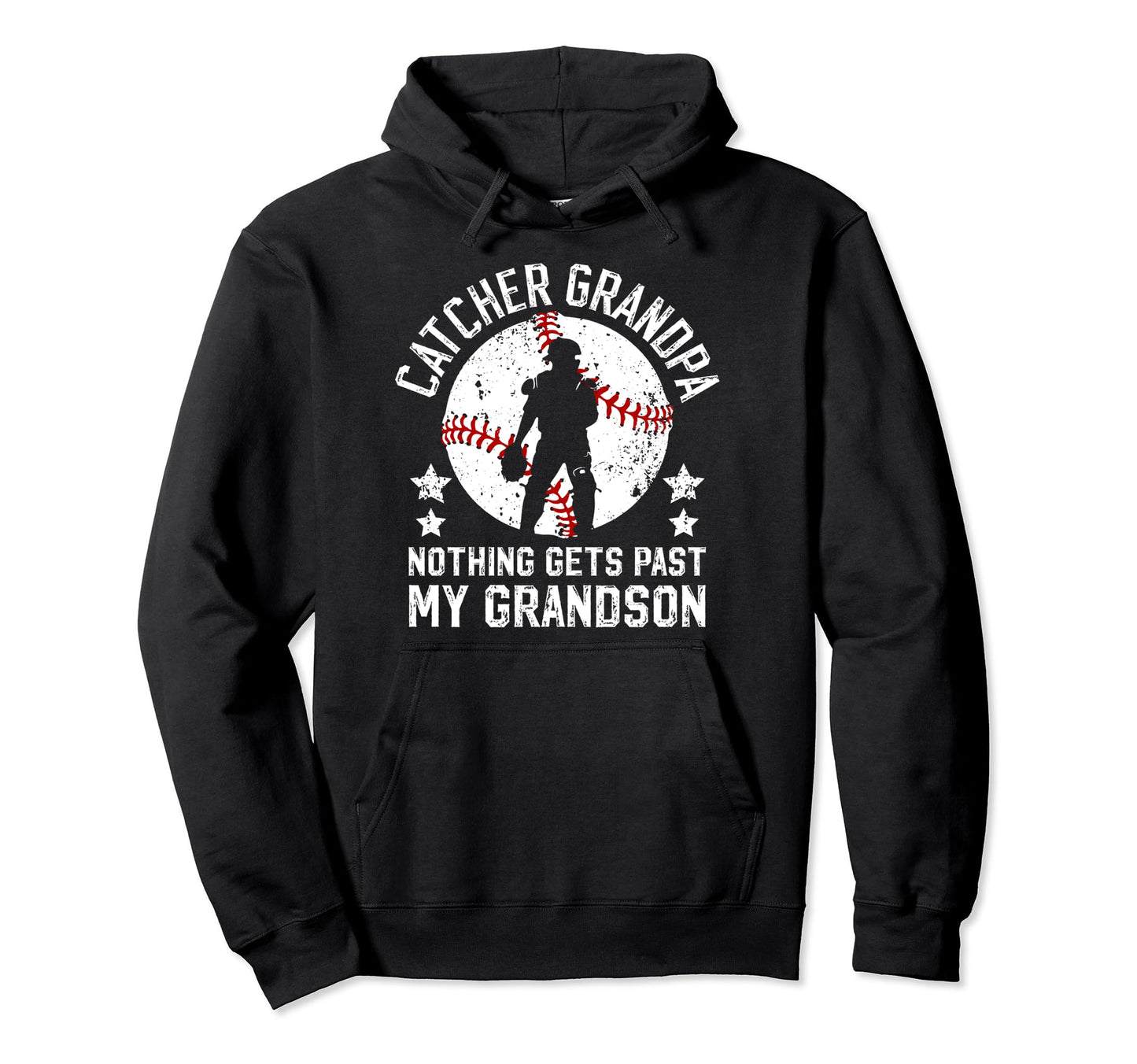 Proud Baseball Catcher Grandpa Hoodie - Custom Art Print Men Women - T-Shirt, Sweatshirt, Hoodie