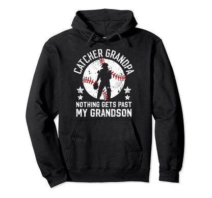 Proud Baseball Catcher Grandpa Hoodie - Custom Art Print Men Women - T-Shirt, Sweatshirt, Hoodie