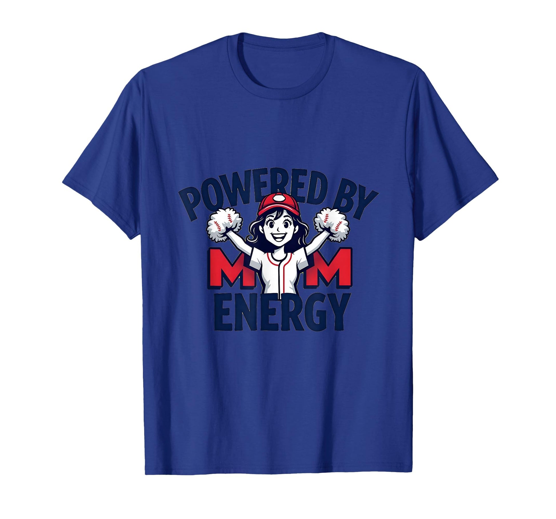 Powered Mom Energy Baseball Mom T-Shirt - Unique Graphic Unisex - T-Shirt, Sweatshirt, Hoodie