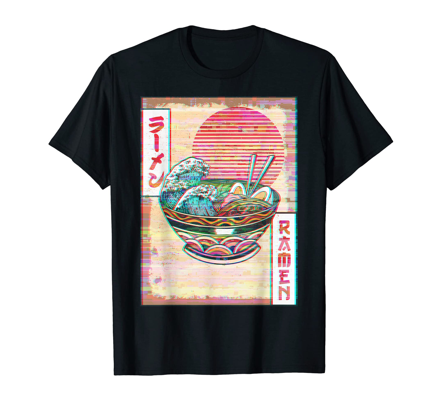 Ramen Noodles Great Wave Off Kanagawa T-Shirt - Minimalist Print Unisex - T-Shirt, Sweatshirt, Hoodie