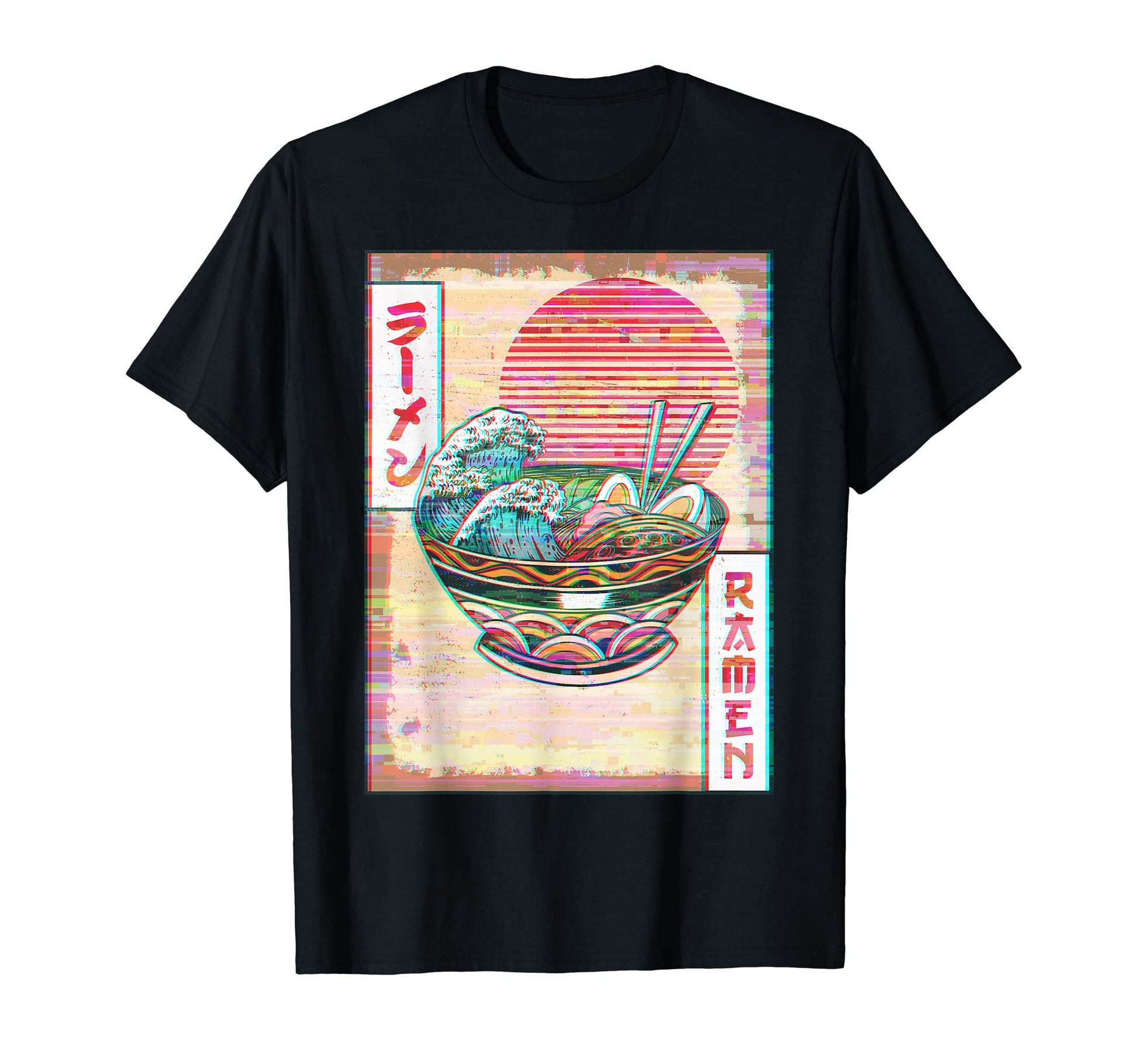 Ramen Noodles Great Wave Off Kanagawa T-Shirt - Minimalist Print Unisex - T-Shirt, Sweatshirt, Hoodie