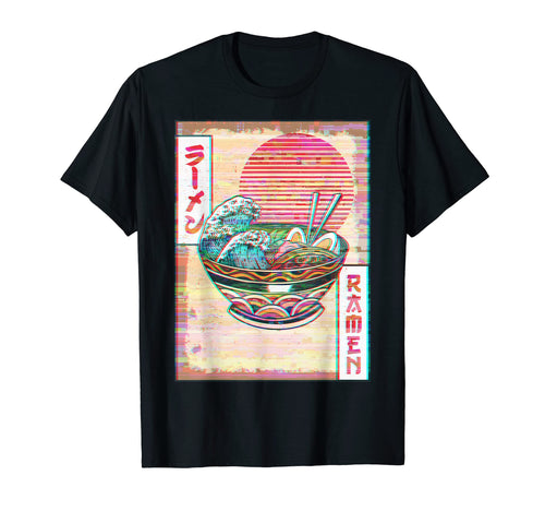 Ramen Noodles Great Wave Off Kanagawa T-Shirt - Minimalist Print Unisex - T-Shirt, Sweatshirt, Hoodie