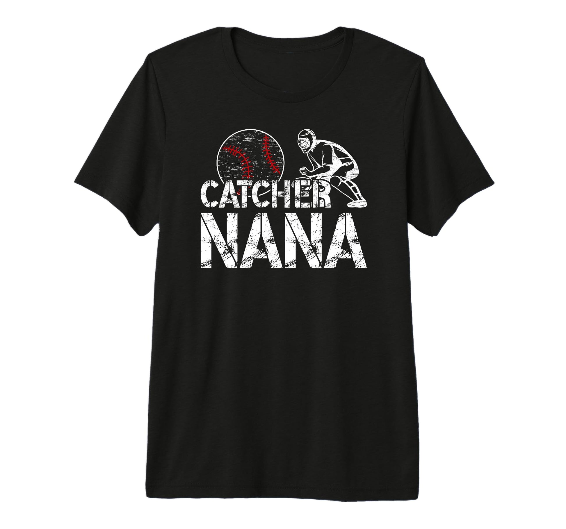 Baseball Catcher Nana Grandma T-Shirt - Casual Everyday Wear for Adults - T-Shirt, Sweatshirt, Hoodie