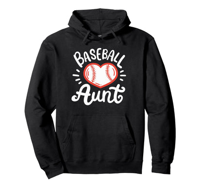 Baseball Aunt Auntie Hoodie - Fun Novelty Design Men Women - T-Shirt, Sweatshirt, Hoodie