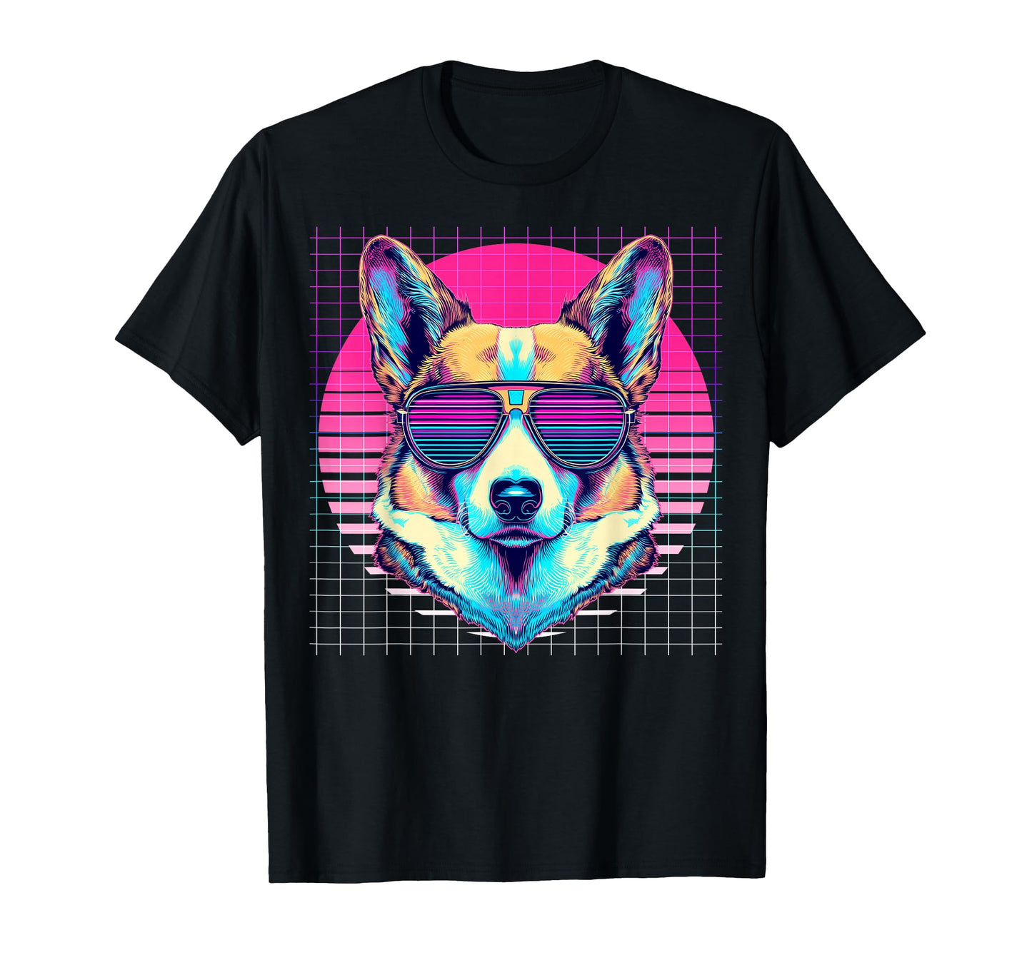 Pembroke Corgi Sunglasses Dog T-Shirt - Custom Art Print for Adults - T-Shirt, Sweatshirt, Hoodie