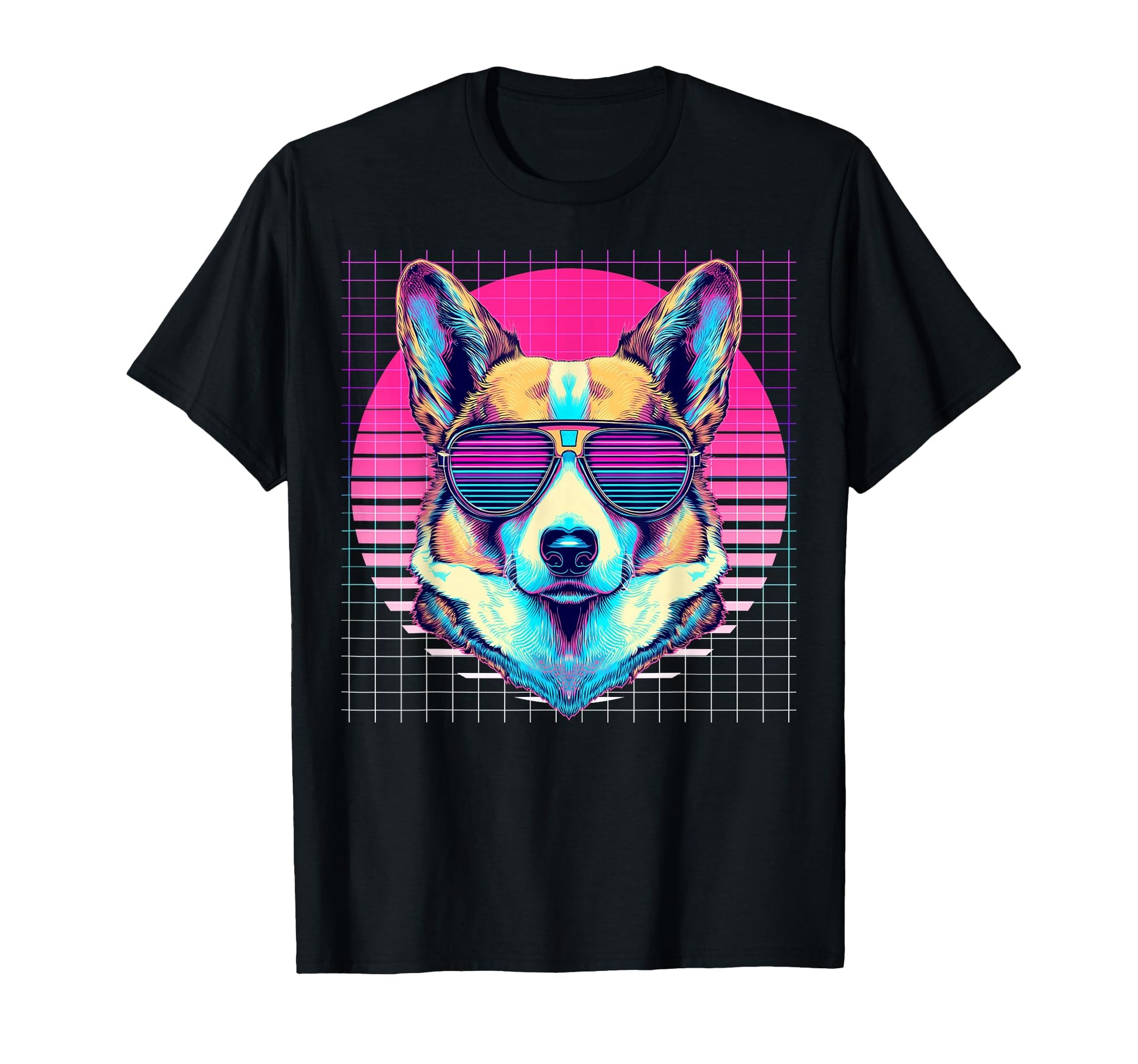 Pembroke Corgi Sunglasses Dog T-Shirt - Custom Art Print for Adults - T-Shirt, Sweatshirt, Hoodie