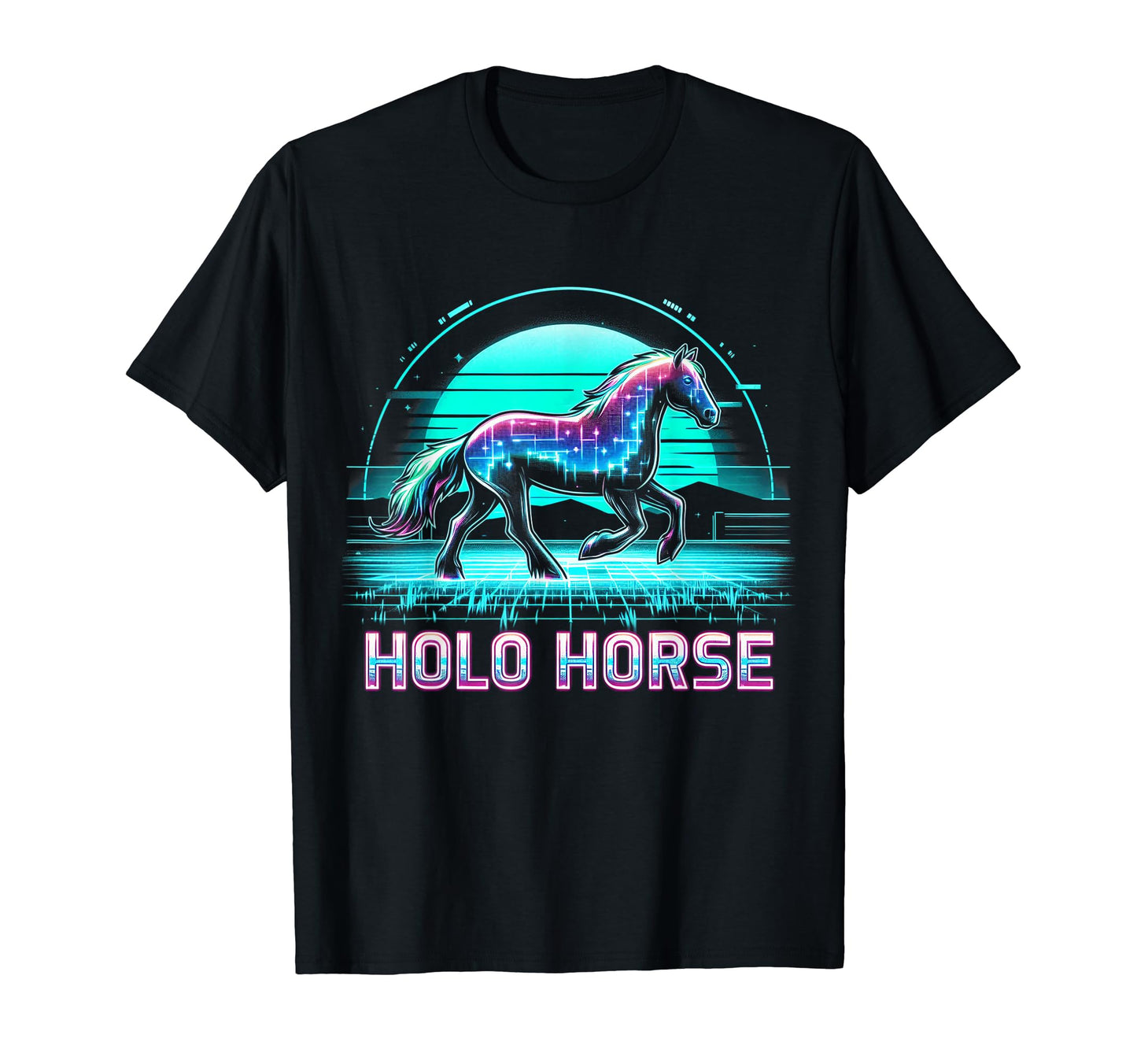 Horse Vaporwave Aesthetics T-Shirt - Unique Graphic for Adults - T-Shirt, Sweatshirt, Hoodie