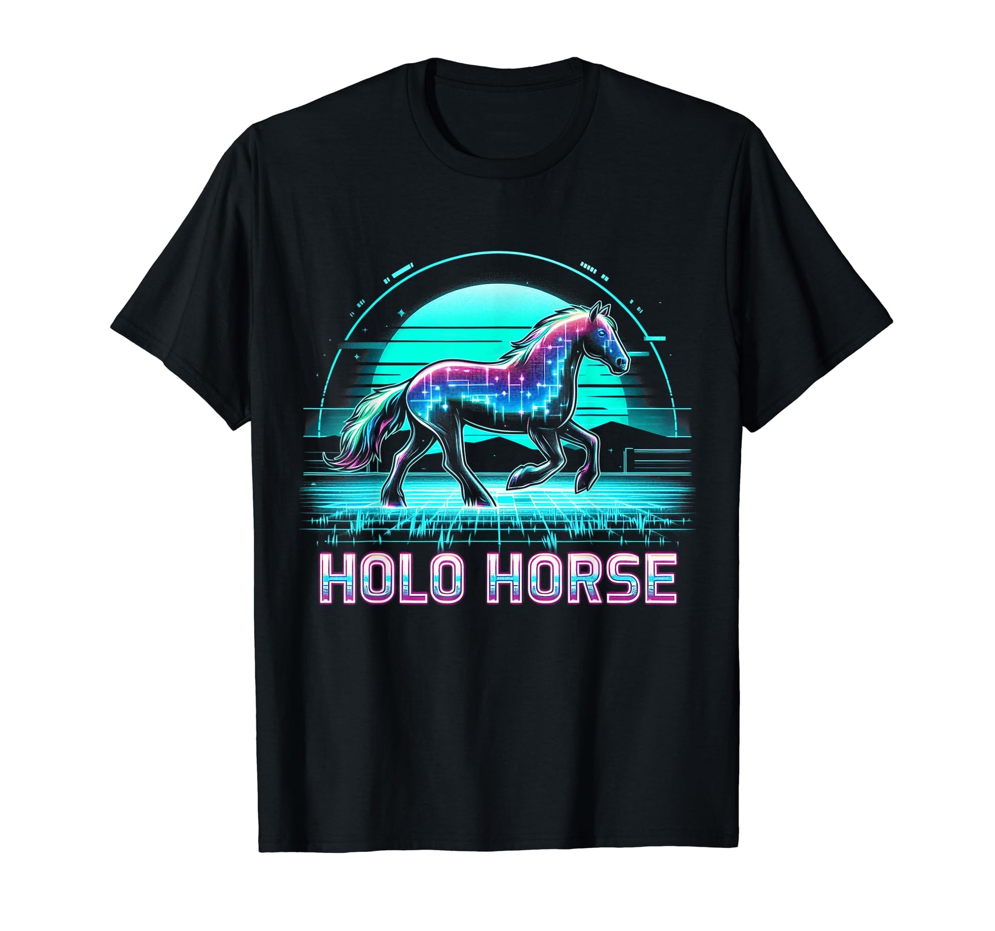 Horse Vaporwave Aesthetics T-Shirt - Unique Graphic for Adults - T-Shirt, Sweatshirt, Hoodie