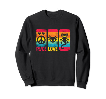 Peace Love And Axolotl Peace Symbol Sweatshirt - Graphic Print for Adults - T-Shirt, Sweatshirt, Hoodie